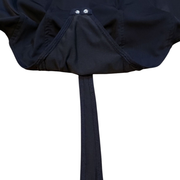 Good American Black Mesh Panel Corset Thong Bodysuit Size 6 - Picture 3 of 5